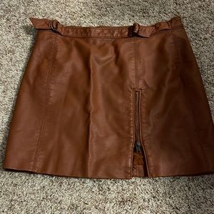 Free people leather mini skirt